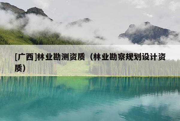 [廣西]林業(yè)勘測(cè)資質(zhì)（林業(yè)勘察規(guī)劃設(shè)計(jì)資質(zhì)）