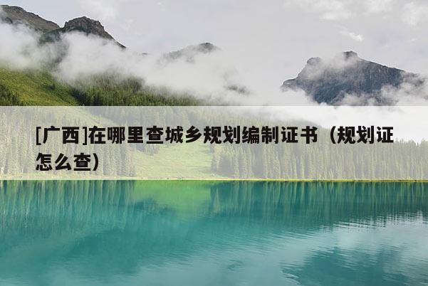 [廣西]在哪里查城鄉(xiāng)規(guī)劃編制證書(shū)（規(guī)劃證怎么查）