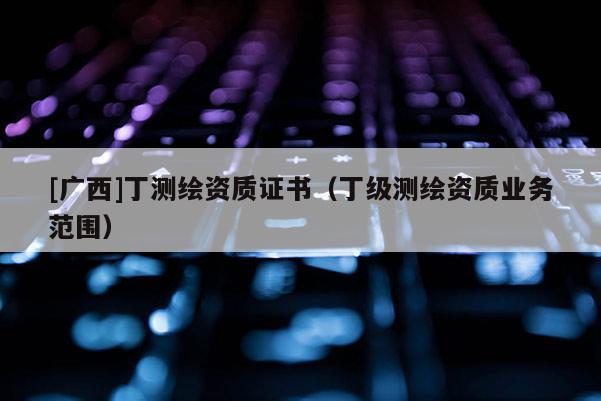 [廣西]丁測繪資質(zhì)證書（丁級測繪資質(zhì)業(yè)務范圍）