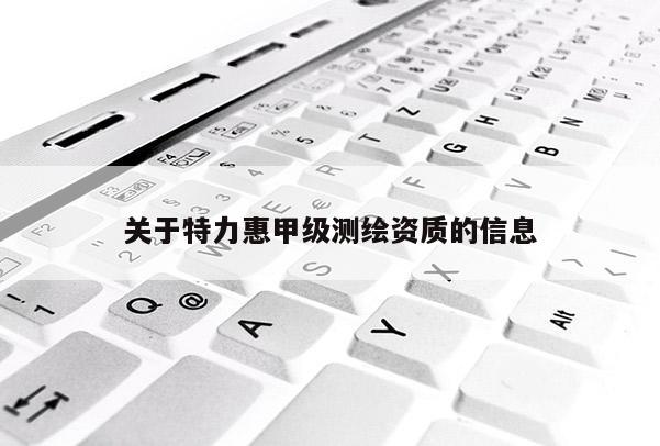 關(guān)于特力惠甲級測繪資質(zhì)的信息