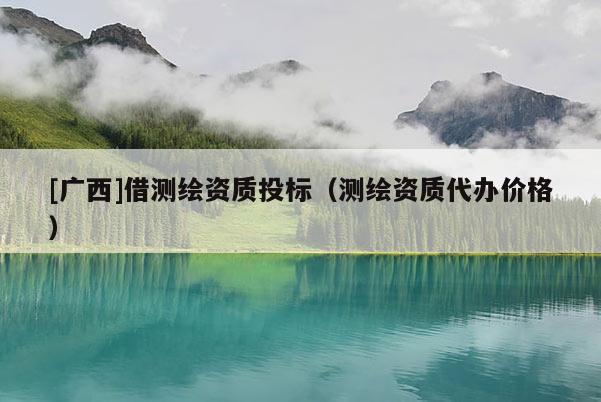 [廣西]借測(cè)繪資質(zhì)投標(biāo)（測(cè)繪資質(zhì)代辦價(jià)格）