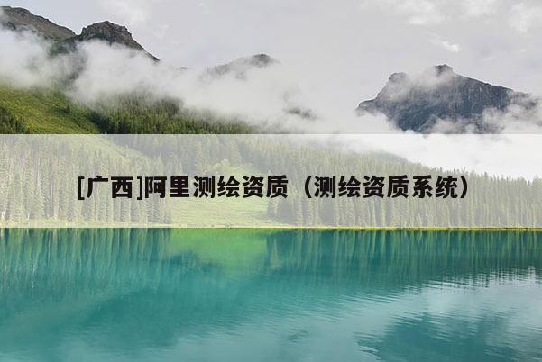 [廣西]阿里測(cè)繪資質(zhì)（測(cè)繪資質(zhì)系統(tǒng)）