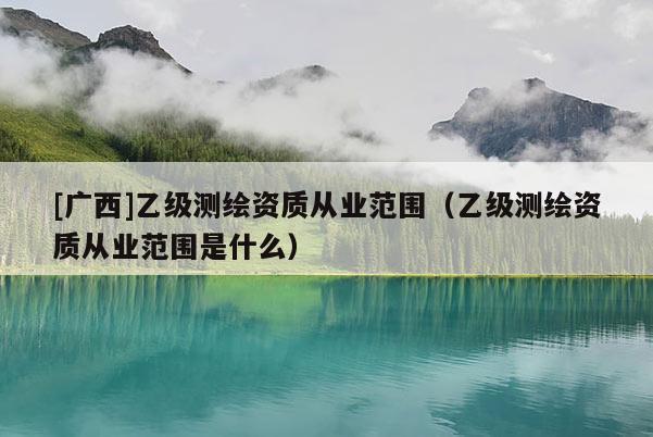 [廣西]乙級(jí)測繪資質(zhì)從業(yè)范圍（乙級(jí)測繪資質(zhì)從業(yè)范圍是什么）